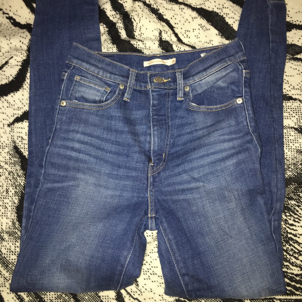 High rise skinny jeans